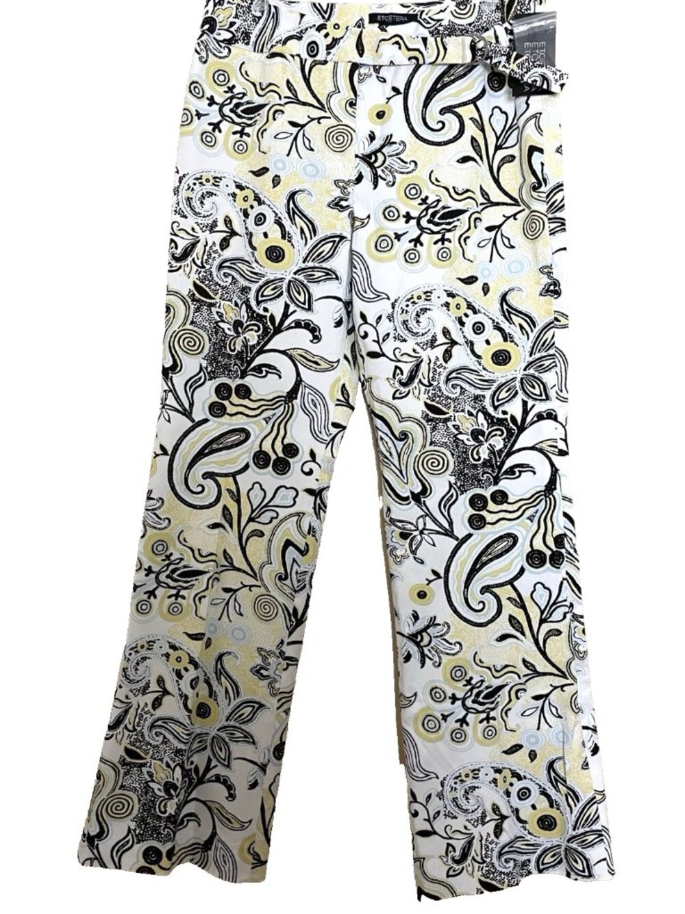 Etcetera Viva Pants Women's Size 12 Wide Bootcut Leg Stretch Paisley Floral NWT